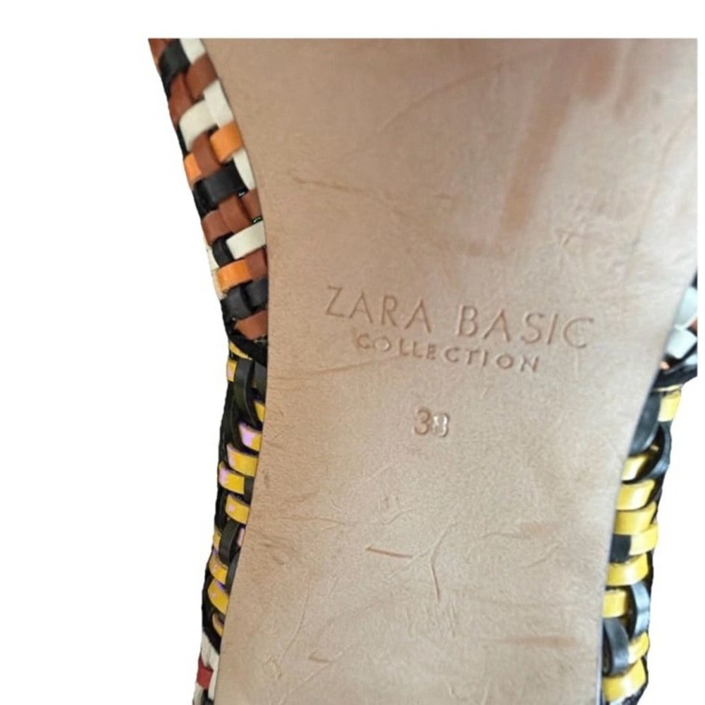 Trendy Chic Sexy Stilleto Designer Stylish Multicolored Woven Shoe Sandals Zara - Picture 7 of 9